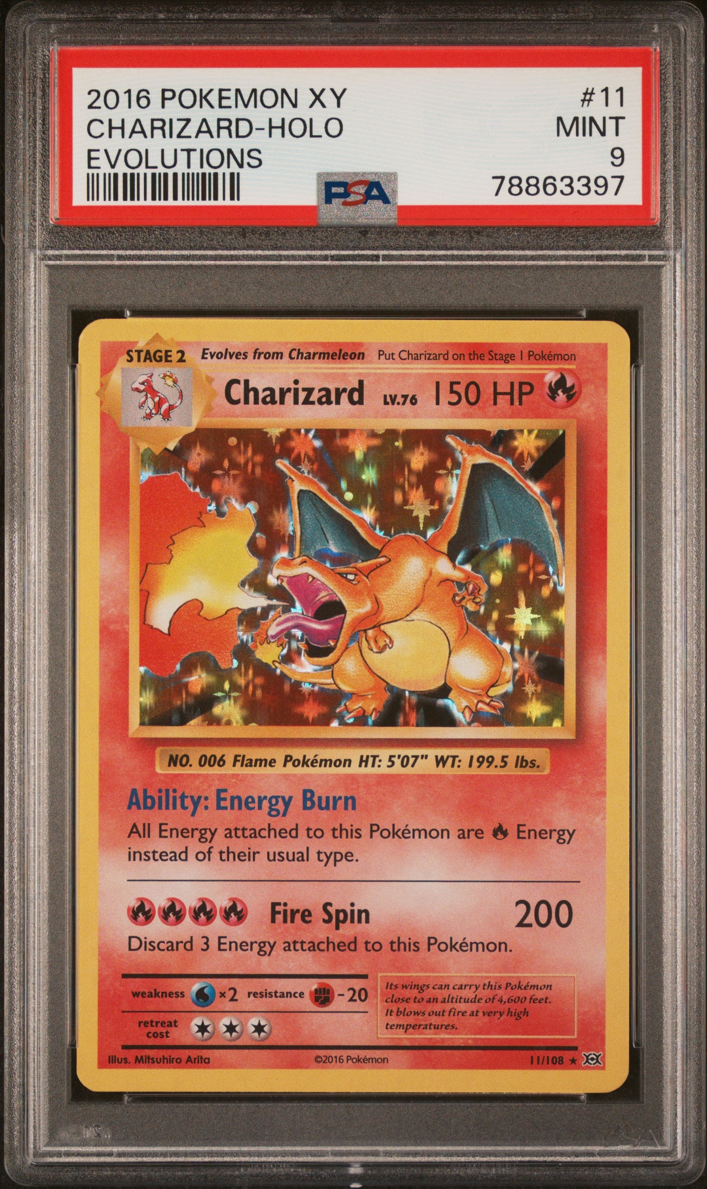 Charizard Holo - XY Evolutions (PSA 9)