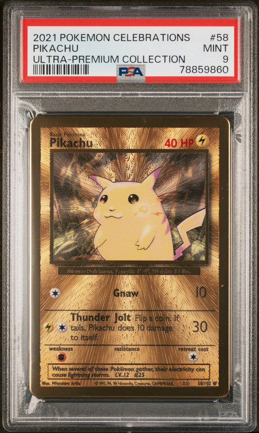 Ultra-Premium Collection 58 Pikachu Gold (PSA 9)